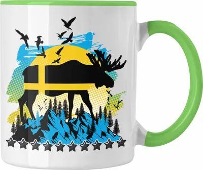 Produktbild von Trendation - Schweden Tasse Geschenk Urlaub Flagge Blau (Grün)