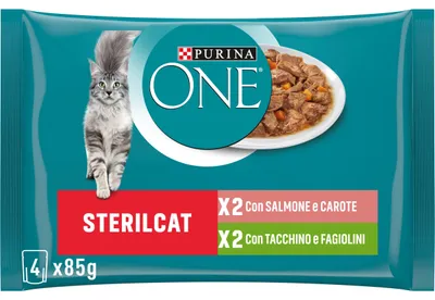 Productafbeelding van Purina One Sterilcat Filellini in saus, kattenvoer voor gesteriliseerde katten, met zalm en