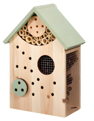Produktbild von Insektenhotel - Holz - grun / natur - 21 x 11 x 30 cm - Bienenhotel / Insektenhaus
