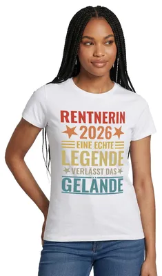 Produktbild von Spreadshirt Rentnerin 2026 Echte Legende verlässt das Gelände Frauen T-Shirt, XXL, Weiß
