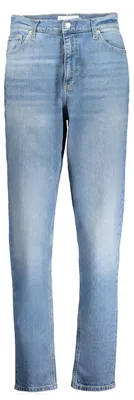 Produktbild von Nachhaltige blaue Mom Jeans für Damen – Verwaschener Look & Stickerei