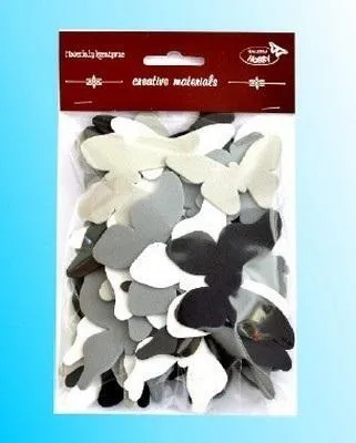 Produktbild von Motyle czarno-szaro-białe 52szt