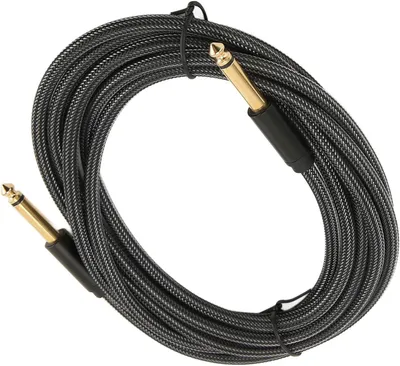 Produktbild von Gitarrenkabel – Instrumentenkabel, Musik – Musik machen, Geflochtener Nylon-Mantel, 1 Stück, Schwarz