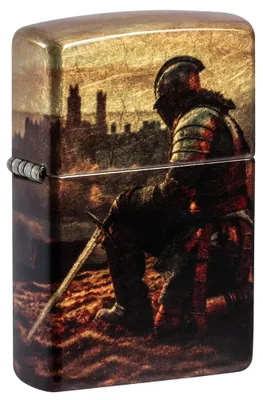 Obrázek produktu pro Zapalova? Zippo Tumbled Brass 540 Fusion Knight benzínový v?truodolný bílý mat