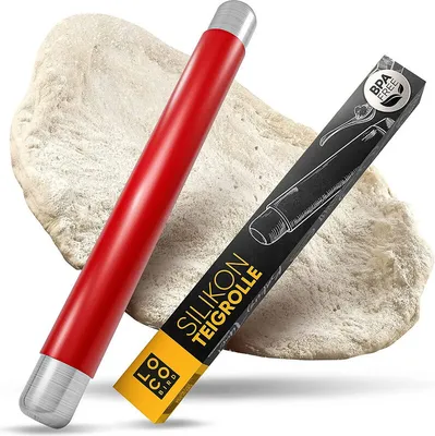 Produktbild von Silikon Teigroller, BPA frei, Antihaftbeschichtung, 35x4 cm, rot