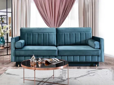 Zdjęcie produktu dla Sofa rozkładana KARELY - niebieska