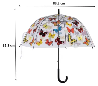 Imagen del producto de Paraguas transparente de Esschert Design con diseño de mariposas
