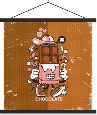 Produktbild von MuchoWow® Textilposter Vintage - Schokolade - Bonbons 40x40 cm mit schwarzem Rahmen - Fotos