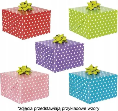 Obrázek produktu pro Dárkový papír v roli 200x70 cm - puntíkatý mix