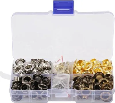 Zdjęcie produktu dla Zestaw otworów metalowych, 140 sztuk, 8 mm, z uchwytem