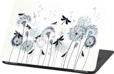 Produktbild von Premium Laptop Universal Folien Cover – Matt, Kratzfest & Rückstandslos entfernbar LP71 Dandalion and Dragonflies 13-14 Zoll 24x34cm