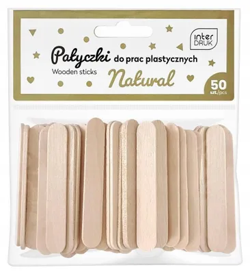 Produktbild von Interdruk Bastelhölzer natur 65mm 50 Stück