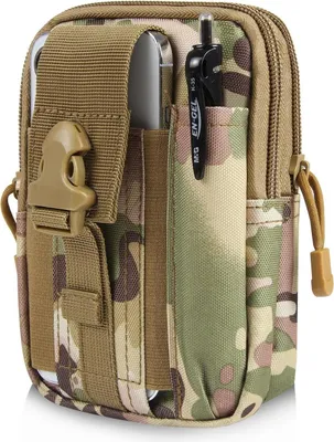 Produktbild von Universal Outdoor Gürteltasche Smartphone Gürteltasche Nylon Handy Hülle mit Clip Sport Armee Farbe: Camouflage Khaki