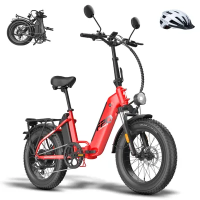 Produktbild von Mofaroller Faltbares 20 Zoll 500 W Max 45 km/h Zwei Batterien 48 V 24 Ah bis zu 120 - 150 km Moped Wasserdicht IPX4, Rot