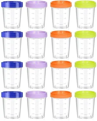 Productafbeelding van Kleine plastic bekers van 120 ml met deksel, geschikt voor sauzen en salades