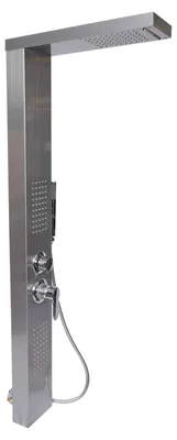 Image de Ensemble de douche pluie - Panneau de douche en inox - Jets de massage et douchette 150 cm - Chromé