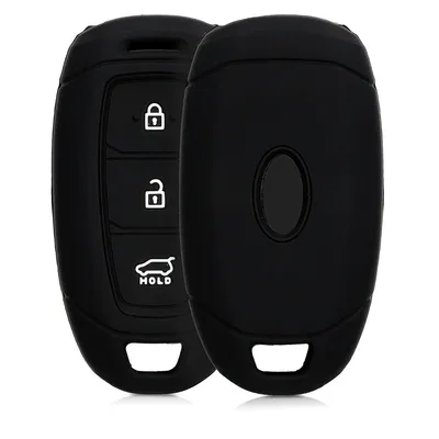 Produktbild von kwmobile Autoschlüssel Silikon Hülle kompatibel mit Hyundai 3-Tasten Autoschlüssel Keyless Go - Schlüsselhülle in Schwarz