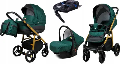 Obrázok produktu pre BabyLux® Axel | 4v1 Set | Bottle Green | kočík | set na kočík