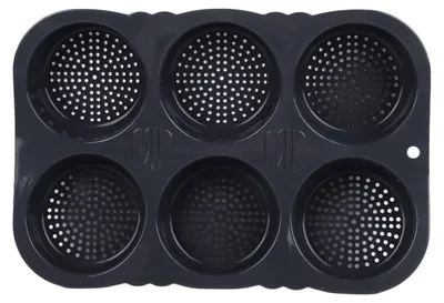 Imagen del producto de Molde para 6 mini hamburguesas, de silicona antiadherente, resistente al calor, ideal para la cocina y para acampar