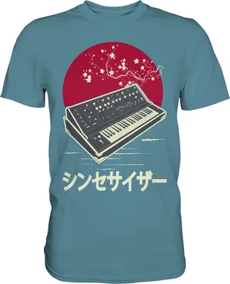 Produktbild von Synthesizer Keyboard Analog Modular Japanese Synth T-Shirt – Stone Blue / S