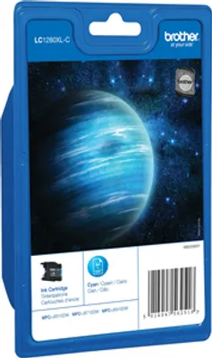 Produktbild von Brother LC1280XLC, Hohe (XL-) Ausbeute, Cyan, 1 Stück(e), 1200 Seiten, Einzelpackung