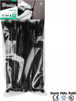 Image de BRADAS Ruban métallique 4.8x350mm 100 pcs UV BLACK BR-TS1148350B