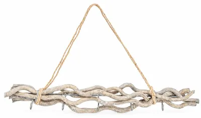 Produktbild von Maulbeeren Bündel 50 und 80 cm mit Haken und Kordel Türhänger Zweige Deko Ostern, Farbe:50cm grau | 5 Haken