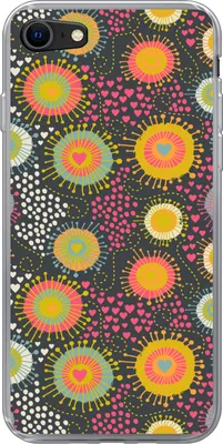 Produktbild von MuchoWow® Handyhülle Schutzhülle Hülle für Telefoonhoesje iPhone SE 2020 Mädchen - Herzen - Liebe - Muster - Mädchen - Rosa - Kinder - Kind Silikon Softcase Handy Hülle - Kartenbesitzer