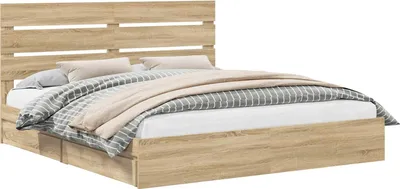 Obrázek produktu pro Postel s úložným prostorem s čelo Sonoma dub 180 x 200 cm