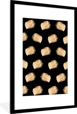 Produktbild von MuchoWow® MuchoWow® Gerahmtes Poster Farbe - Gold - Muster 60x90 cm - Poster mit zchwarzem Bilderrahmen - Dekoration - Wandposter Wohnzimmer - Hochwertig