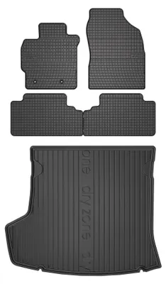 Imagen del producto de Alfombrillas de goma + bandeja de maletero para Toyota Corolla E14 / E15 2007-2012 (sedán) – juego de 5 piezas, , a medida – Wielganizator SolidP