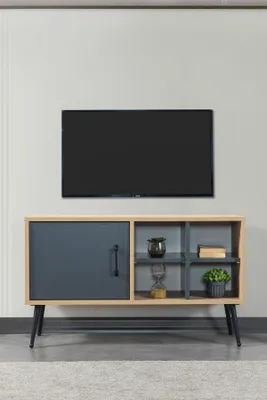 Productafbeelding van Skye Decor, hoogwaardige TV-standaard (100 cm) van melamine, saffier eikenhout, 100% MDF