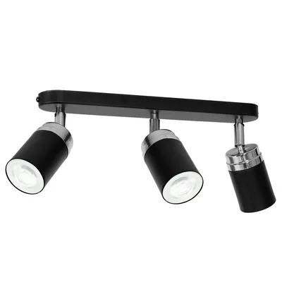 Zdjęcie produktu dla Lampa sufitowa Reno czarny mat-chromowana 3xGU10x15W metal wym:17x35x6cm IP20 Luminex