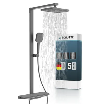 Produktbild von 60587 HAWAII Überkopfbrause-Set, Graphit matt, mit Thermostatarmatur
