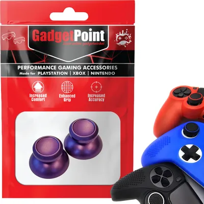 Image de Thumbgrips - Thumbgrips pour PlayStation, PS5, Xbox X/S, One et manette Switch Pro - Thumbgrips pour jeux vidéo - Thumbsticks antidérapants haute performance - Accessoires de protection - Brillant - Violet -
