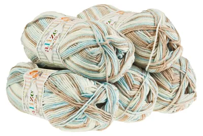 5x100g Baby-Strickgarn ALIZE Baby Best Batik, Antipilling, Babywolle, creme 6657