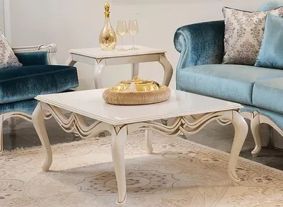 Produktbild von Casa Padrino Luxus Barock Couchtisch Weiß 108 x 77 x H. 45 cm - Rechteckiger Massivholz Wohnzimmertisch - Wohnzimmer Möbel im Barockstil