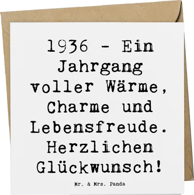 Produktbild von Mr. & Mrs. Panda Glückwunschkarte Spruch 1936 Geburtstag - Weiß - Geschenk, Grußkarte, faltkarte, Klappkarte, wertvolle Erinnerungen, Happy Birthday, Geboren am, Jahrgang