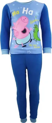 Produktbild von Peppa Wutz George Kinder Fleece Schlafanzug Pyjama lang – Dunkelblau / 104