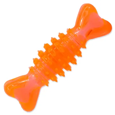 Obrázek produktu pro Hračka DOG FANTASY kost gumová oranžová 12 cm 1 ks