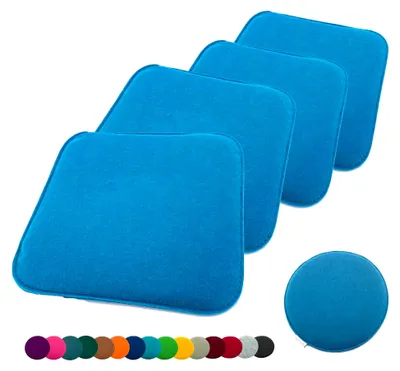 Produktbild von 4er Set Sitzkissen Filz Stuhlkissen Bodenkissen Polster Stuhlauflage Indoor Outdoor Kissen eckig Aqua 35x35 cm