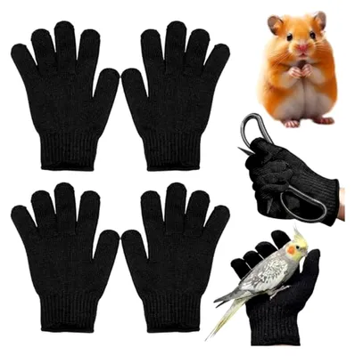 Produktbild von Tierhandschuhe für Haustiere, 2 Paar, Biss- und schnittfest, Schwarz