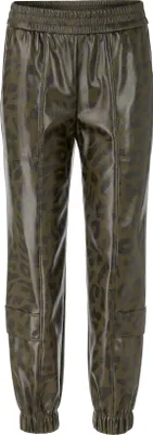 Produktbild von marc cain ROYE Hose aus Kunstleder im Leo-Look Joggpant konisch locker normaler Bund Beinlänge 29 Zoll Größe N3/38