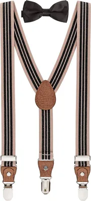 Produktbild von Kinderhosenträger & Fliege Set, verstellbar, für Länge 90-125 cm, stilvoll für jeden Anlass