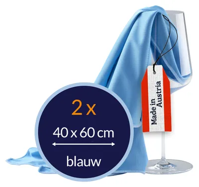 Produktbild von Glasreinigungstuch für Weingläser – streifenfrei, 2 Stück, 40x60 cm