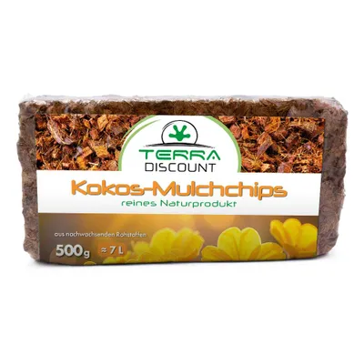 Produktbild von Kokos Mulchchips gepresst 500g – natürliche Mulchchips aus Kokosfaser für Garten, Hochbeet & Terrarium