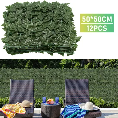 Immagine prodotto di TolleTour siepe privacy frangivento 1*3M edera schermo privacy balcone pannellatura foglia recinzione, verde scuro