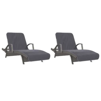 Produktbild von Strandtücher 2 Stk. Anthrazit 75x200 cm Stoff 400 GSM