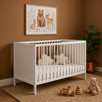 Produktbild von Love For Sleep Babybett Beistellbet Weiß 120 x 60 cm aus Holz, KI-generiertes Bild