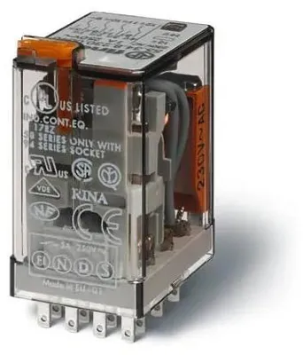 Image de F55-34-8-024-0040 Relais industriel 7A 4P 24V AC pour supports+indicateur mécanique, bouton test